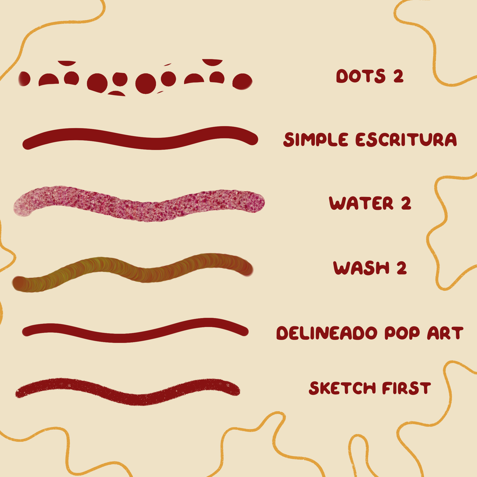 Line & Pop art Brushes para procreate: imagen 1
