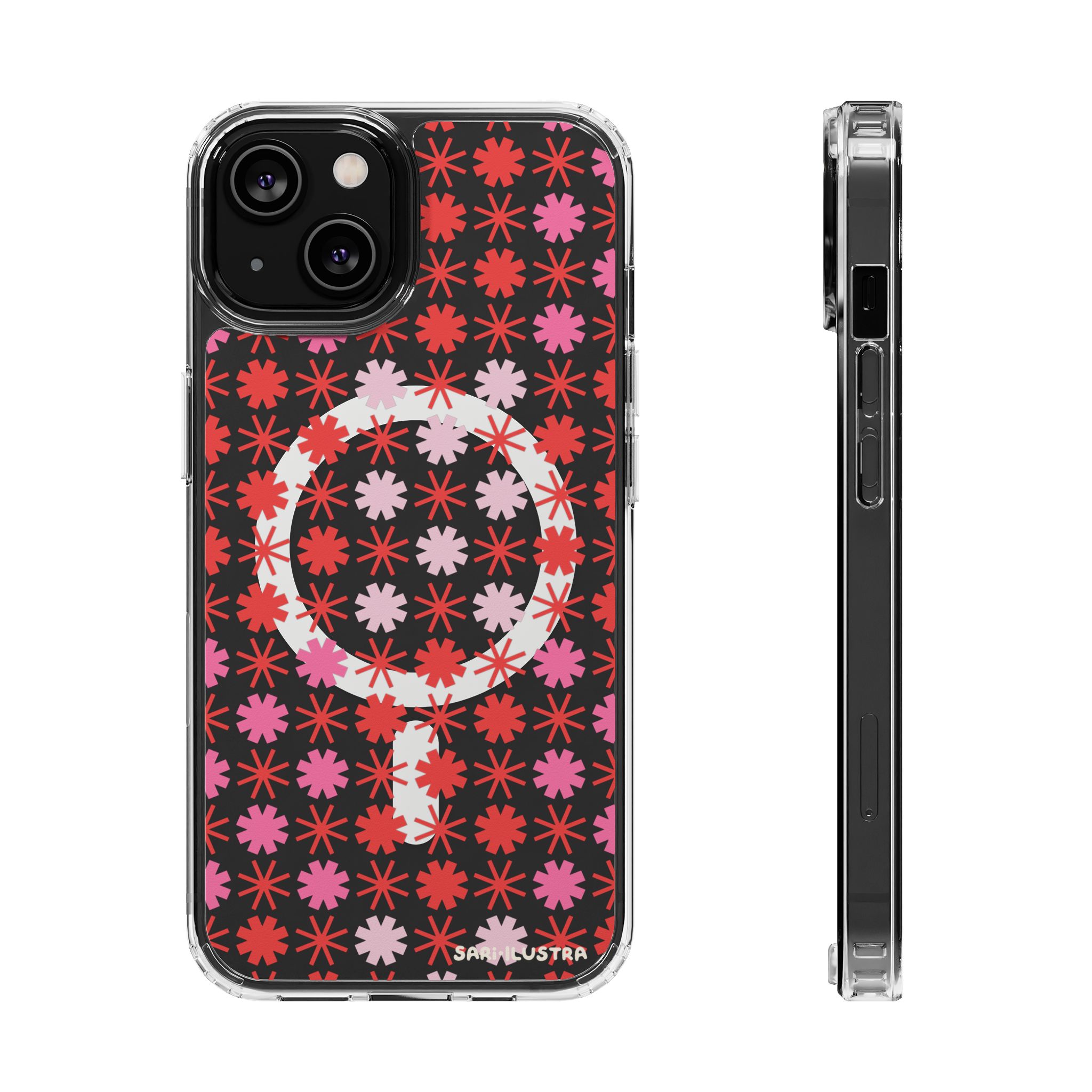 Funda Retro de Margaritas Rojas y Rosas con MagSafe: imagen 6