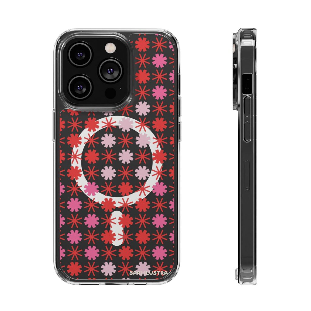 Funda Retro de Margaritas Rojas y Rosas con MagSafe