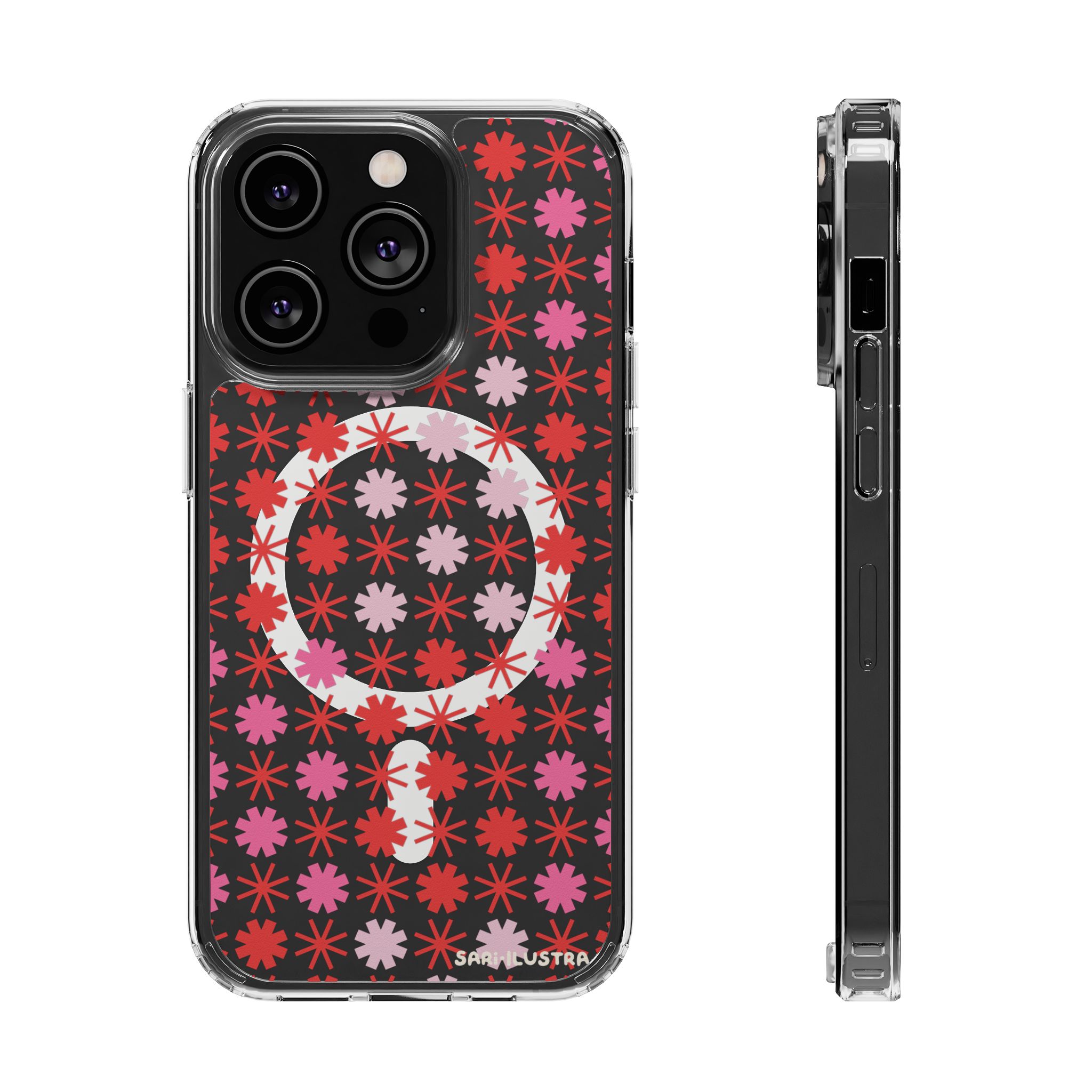 Funda Retro de Margaritas Rojas y Rosas con MagSafe: imagen 7