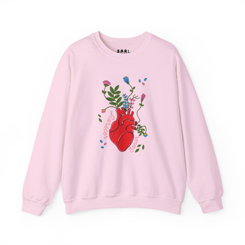 Sudadera con Diseño de Corazon Florecer y Sanar