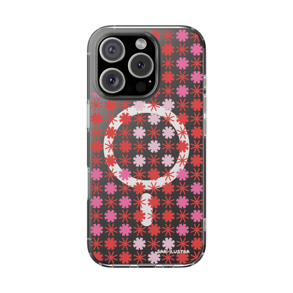 Funda Retro de Margaritas Rojas y Rosas con MagSafe