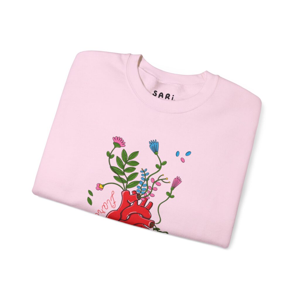 Sudadera con Diseño de Corazon Florecer y Sanar