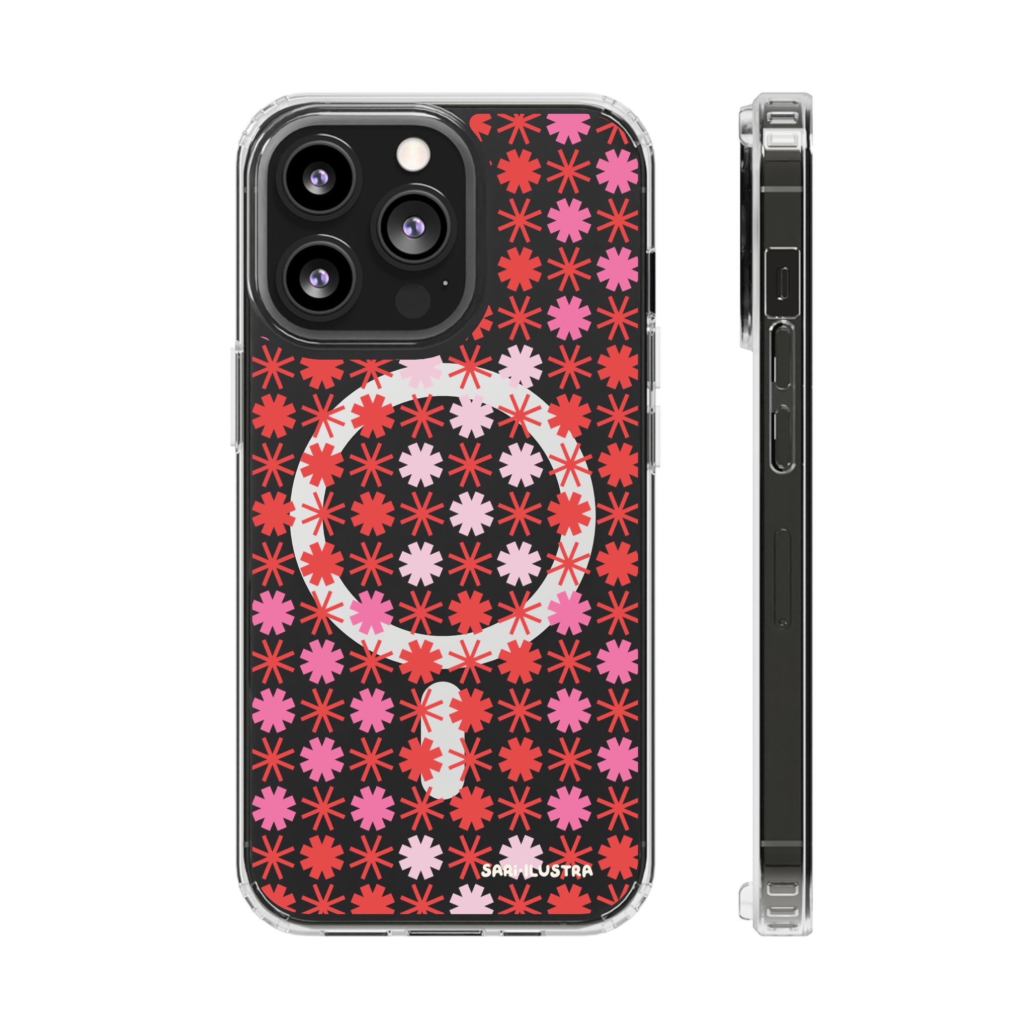 Funda Retro de Margaritas Rojas y Rosas con MagSafe: imagen 9
