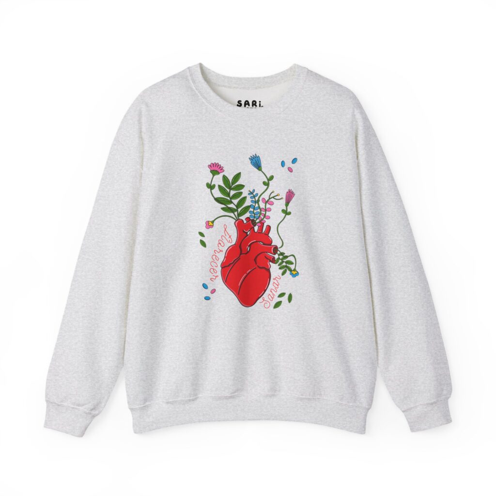 Sudadera con Diseño de Corazon Florecer y Sanar