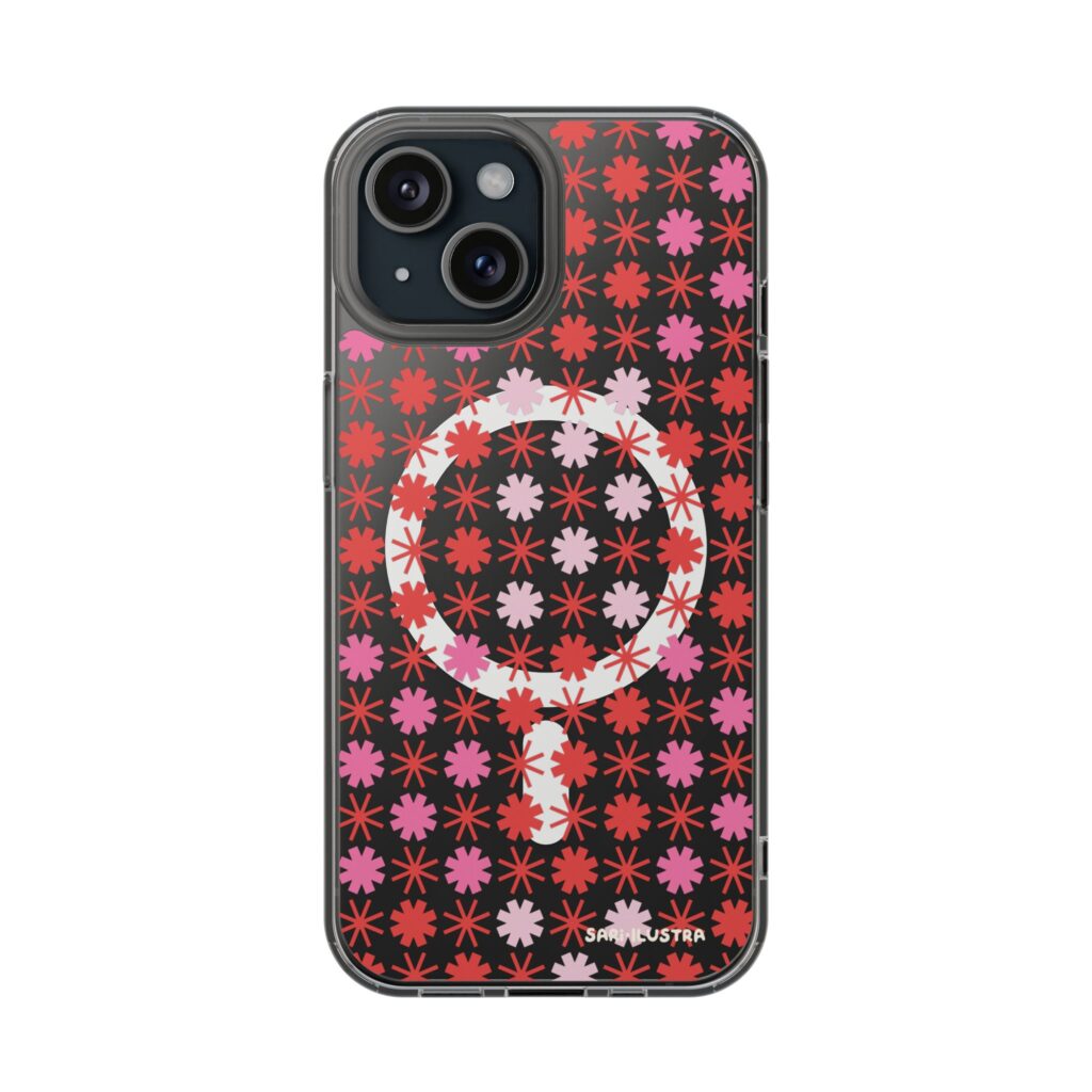 Funda Retro de Margaritas Rojas y Rosas con MagSafe